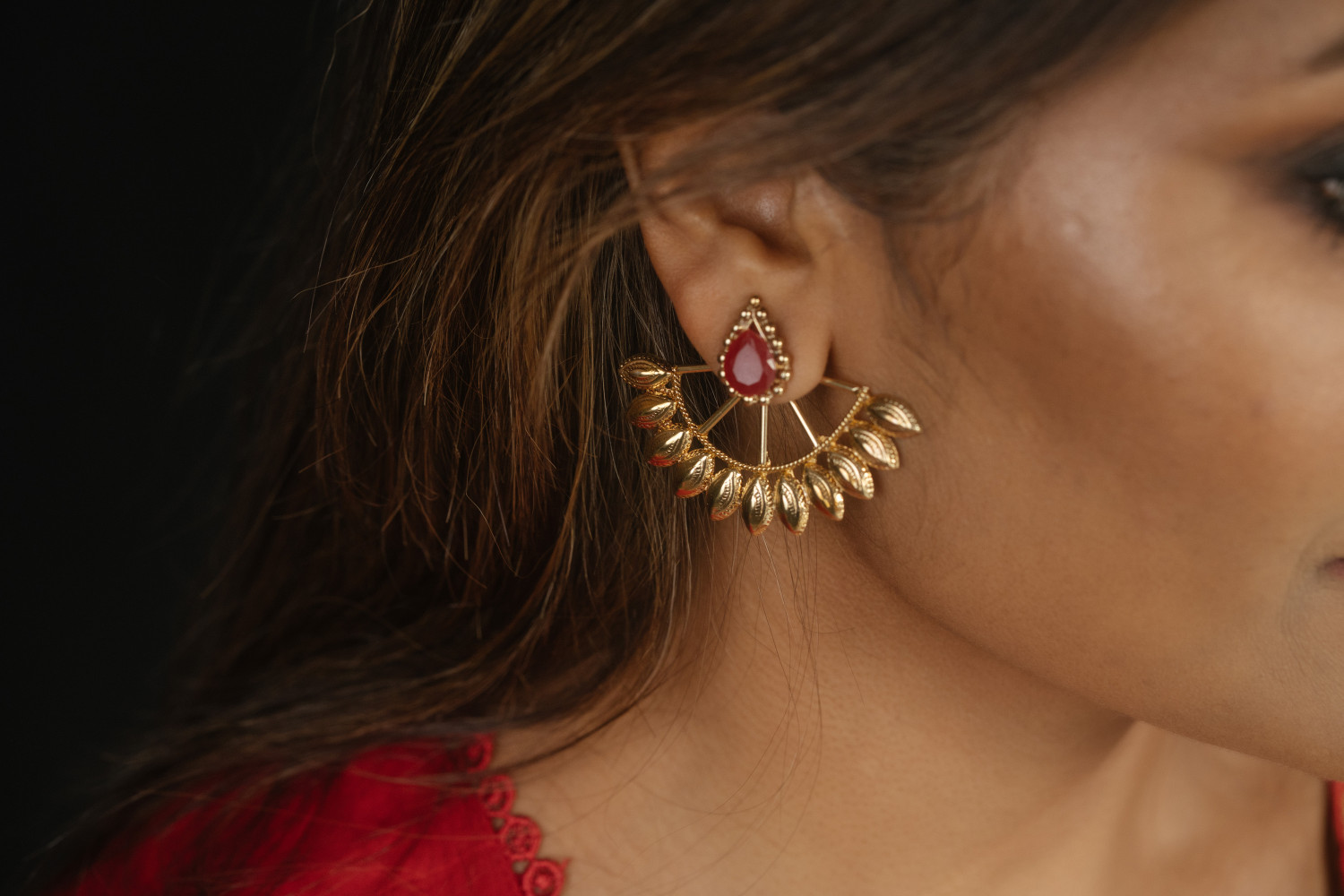 Shudhamala Ruby Earring